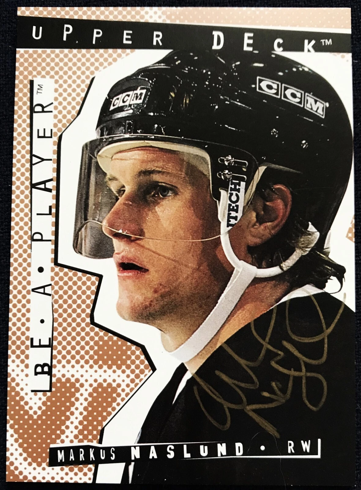 Markus Naslund Upper Deck  Be A Player auto card 68, 1994 -95 NHLPA, Penguins