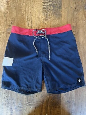 Tavik Board Shorts Hombre 32 Natación Rojo Azul Con Bolsillo Playa, Piscina Foto 1 de 4