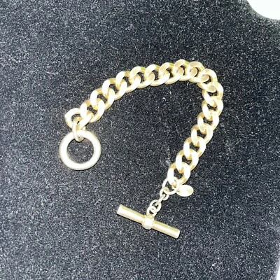 Erwin Pearl Chunky Gold Tone Cuban Link Chain Bracelet 8" - Image 1 of 3