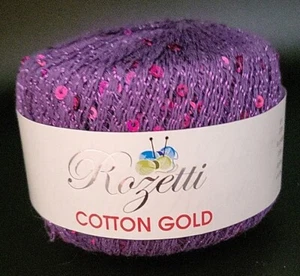 SKEIN/BALL OF ROZETTI COTTON GOLD YARN - COLOR #1099 PURPLE - Picture 1 of 4