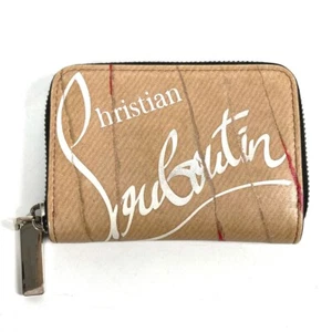 Christian Louboutin Wallet Coin Compartment craft logo Zip Around coin purse - Picture 1 of 15