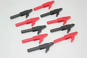 10 pz clip alligatore in plastica per spina 4 mm banana alimentatore sonde di prova cavi r - Foto 1 di 7