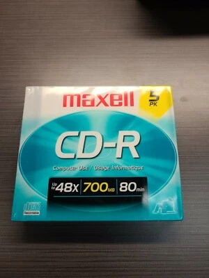Maxell 5 Pack Blank Audio Music Data Recordable CD-R 80min 700MB Disc Slim Jewel - Image 1 of 2