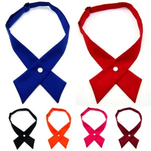 Women Girls Men Boy Bow Tie Solid Color Wedding Party Bowties Bow Ties Necktie  - Picture 1 of 8