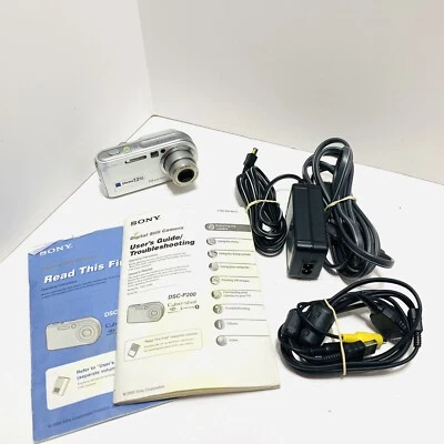 Sony Cybershot DSC-P200/S 7.2MP Digital Camera 3x Optical Zoom (Silver)-Bundle - - Image 1 of 4