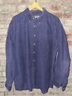 LL Bean Men's Button Down Shirt Long Sleeve 100% Cotton Corduroy XL Blue