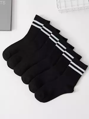 6 Pairs Mid Length Socks Set Sweat Absorption Gym Running Sports Men's Foot Wear - Image 1 of 4