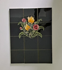 vibrant  coloured hand-painted Tube-lined tiles incorporated in a 12 tile panel. - Picture 1 of 8