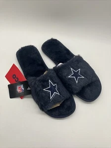 FOCO NFL Dallas Cowboys Fuzzy Slide Slippers Women’s Size S New - Picture 1 of 6