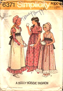 Simplicity 6371 ~ Holly Hobbie Fashion ~ Mädchen Größe 8 ~ Kleid, Pullover und Mütze - Bild 1 von 4