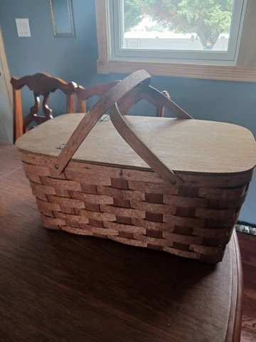 Vintage Rattan Picnic Basket Cover