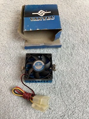 VANTEC CPU COOLER BALL BEARING FAN black 53x53x25.3 mm computer Heat sink Blue - Image 1 of 2