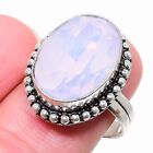 Milky Opal Gemstone 925 Sterling Silver Jewelry Ring Size 9 V721