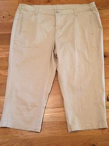 NWT YE & CO Khaki Capri Pants w/ Side Elastic Waistband Womens 22W - Picture 1 of 3