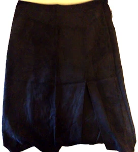 Soft Works Pleated Maxi Length Skirt 16 Petite Black Made in Canada with Slit. - Picture 1 of 6
