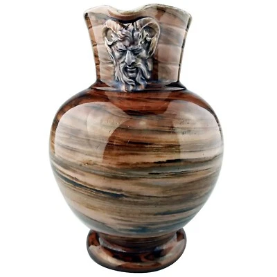 A Wedgwood antique majolica pottery marbled Doric satyr / devil Mask Jug C.1870 - Image 1 of 4