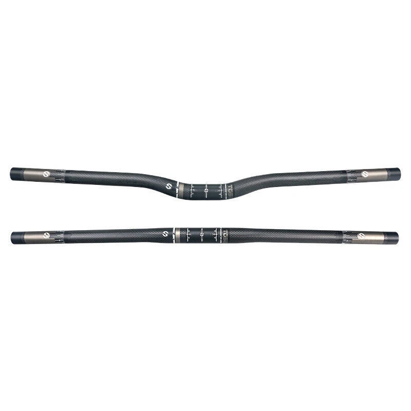 Guidões de fibra de carbono TOSEEK 25,4 mm barra plana riser 480-700 mm para mountain bike - Imagem 1 de 4