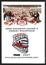 2007-08 Burnaby Express BCHL Hockey Schedule !!! Many Sponsors