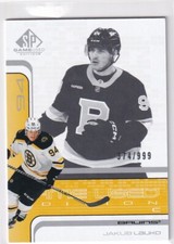 2022-23 UD SP GAME USED 01-02 RETRO ROOKIE #R-53 BRUINS JAKUB LAUKO /999