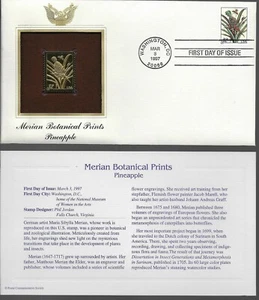 Merian Botanical Prints--Pinepple-1st day issue-Golden Replica - Picture 1 of 1