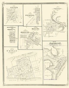 Stadtplan - Patriot Osgood New Marion Versailles Indiana - Baskin 1876 - 23 x 29 - Bild 1 von 20