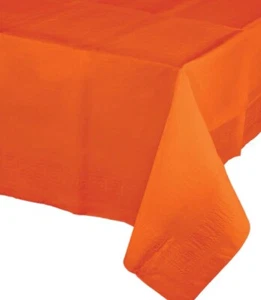SUNKISSED ORANGE TABLECOVER 54"X 108" POLYLINED TISSUE - Picture 1 of 1