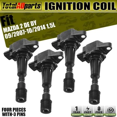 4x Ignition Coils for Mazda 2 DE DH Series 1.5L ZY-VE 09/2007-10/2014 ZJ2018100 - image 1 of 4