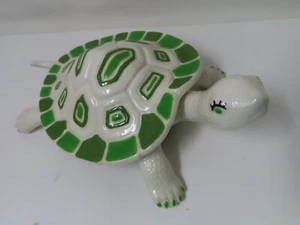 Piatto porta caramelle o bigiotteria tartaruga verde ceramica vintage con coperchio - Foto 1 di 4