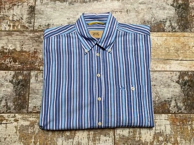 Camisa de manga larga a rayas azules Camel Active para hombre talla M Foto 1 de 4