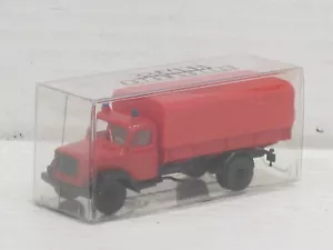 Magirus-Deutz Eckhauber Pritschenlastwagen Feuerwehr rot Box Brekina 4612 1:87 - Bild 1 von 4