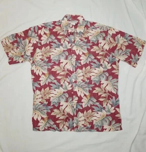 Cooke Street Red Hawaiian Shirt Size L 100% Cotton Button Up Short Sleeve - Picture 1 of 10