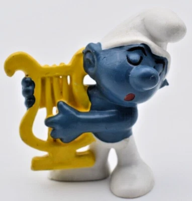 Smurfs Harp Smurf Vintage Schleich Peyo 20070. Made in Hong Kong - Image 1 of 3