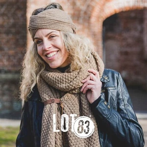 Damen Grobstrick Schal BO hellbraun Winter Stola Strick weich warm Lot83 220x50 - Bild 1 von 3