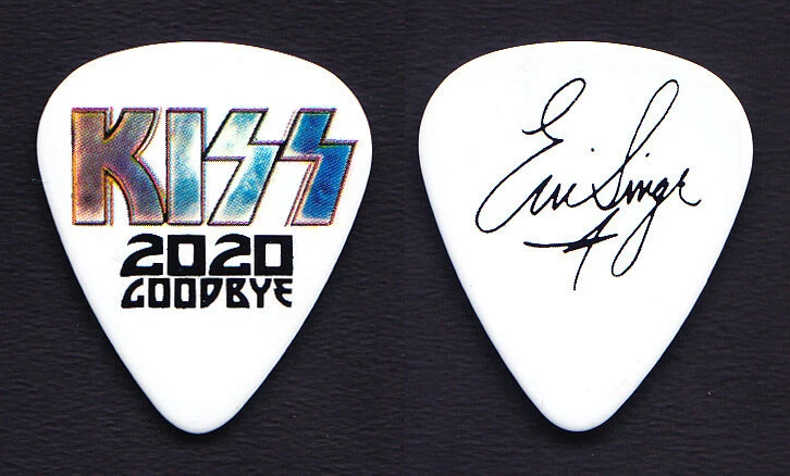 KISS Eric Singer Signature 2020 Goodbye White Guitar Pick - 2021 Dubai Concert - Image 1 of 1