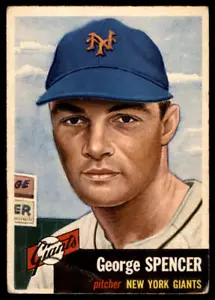1953 Topps #115 George Spencer bio uses black text (crease) - Picture 1 of 2