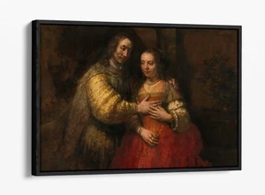 REMBRANDT, LA NOVIA JUDÍA - EFECTO FLOTADOR PROFUNDO ENMARCADO LONA IMPRESIÓN ARTÍSTICA - Imagen 1 de 12