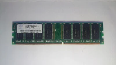 512MB Nanya NT512D64S8HC0G-5T PC3200 400MHz 184-Pin DDR1 Non-ECC Computer Memory - Image 1 of 2