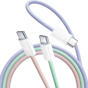 3 Pack iPhone 16 15 Pro Max USB-C 60W Fast Charger Woven Cable 6FT - Picture 1 of 8