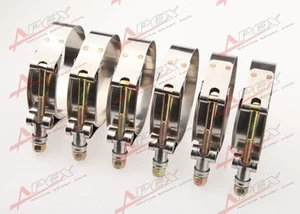3.0"inch 79/87mm Turbo Pipe Hose Coupler T-bolt Clamp clamps Stainless Steel x 6 - Picture 1 of 4