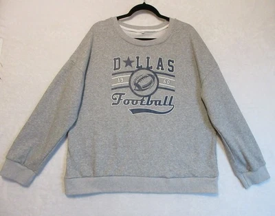Sudadera Dallas Cowboys Adulto 2Xl Gris NFL Fútbol 1960 Pullover Cuello Redondo Foto 1 de 4