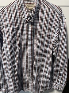 Duluth Trading Wrinkle Fighter Button Down Check Work Shirt Men L - Picture 1 of 3