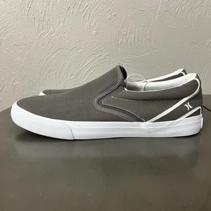 Hurley Men's Size 12 Arlo Slip On Loafers Gray Casual Canvas Shoes Sneakers New - Picture 1 of 7