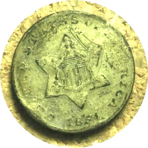 elf Three Cents Silver 1851 Type I Szego Collection  - Picture 1 of 2
