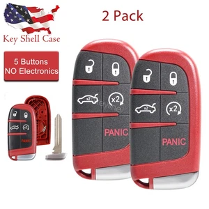 2 Key Fob Remote 5b Shell Case Replacement for Jeep Dodge Chrysler M3N-40821302 - Picture 1 of 7