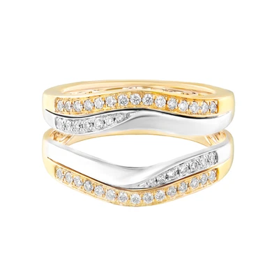 14K White Gold And Yellow Gold Natural Diamond Enhancer Ring MZ12216 - Image 1 of 4