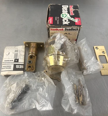 Kwikset 885 AL US 3 Deadlock 1" Doble Cilindro Cerradura Latón Pulido Nuevo Foto 1 de 4