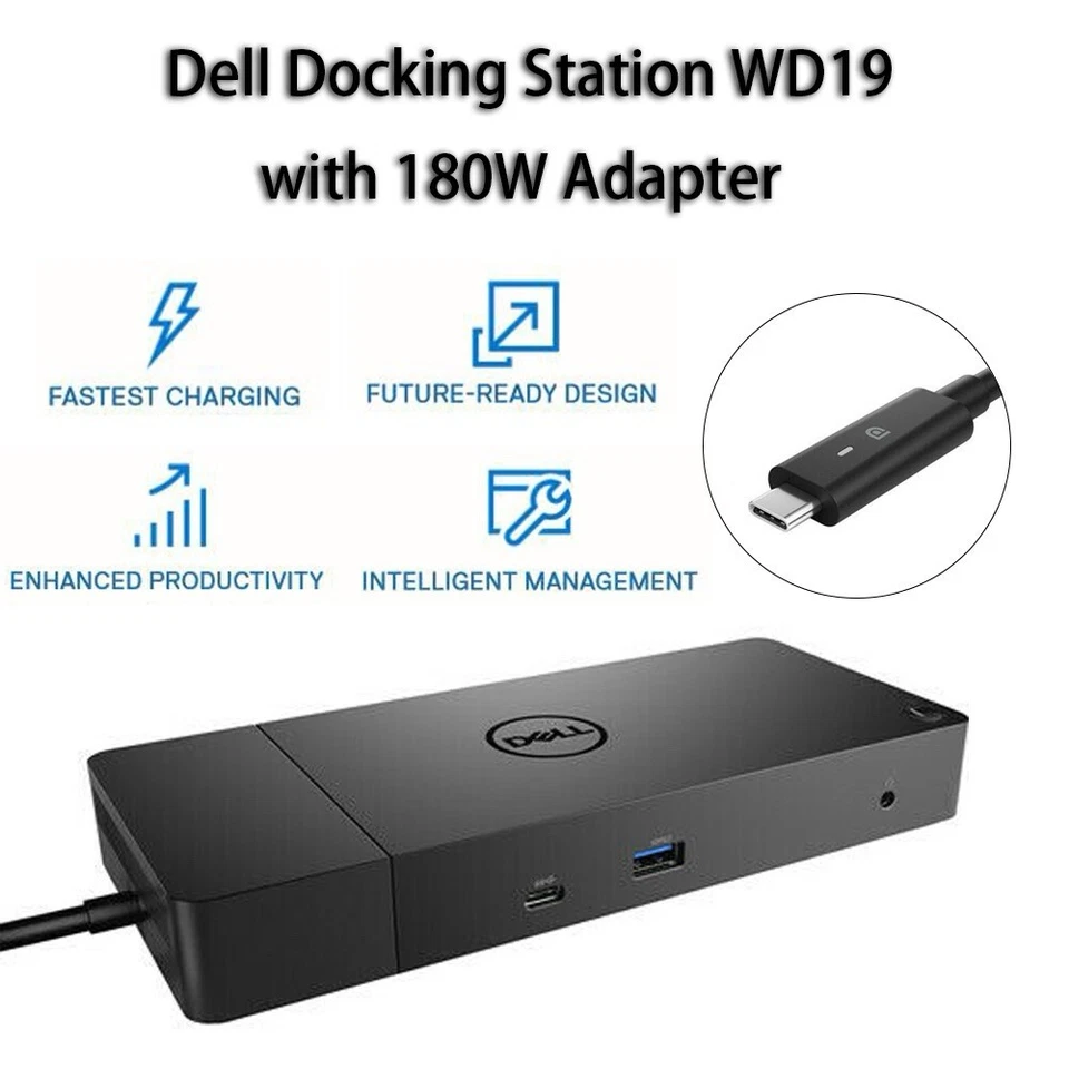Dell Docking Station WD19S 130W ExpressCharge USB-C HDMI DisplayPort USB Schwarz - Bild 1 von 4
