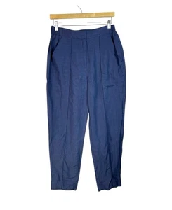 KOBI HALPERIN Addie Pants Linen Blend Ankle Navy Size M Preppy Lagenlook - Picture 1 of 13