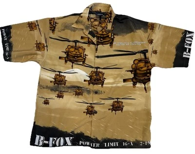 Original ice collection button down shirt Military planes pattern Men Large - Image 1 of 4
