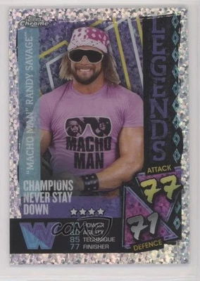 2021 Topps Chrome WWE Slam Attax Legends Speckle Refractor Randy Savage #138 HOF - Image 1 of 2